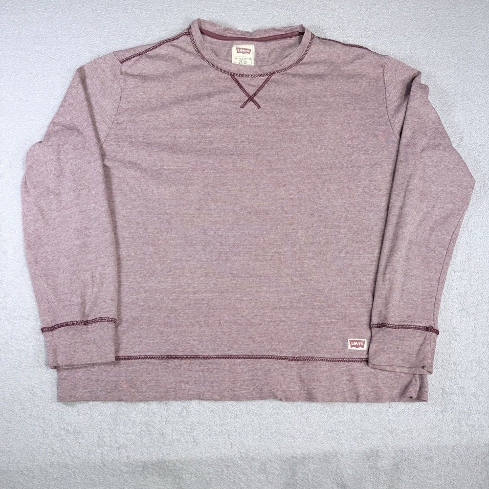 Levi's Men's XL Mauve Heather Raglan Crewneck Sweatshirt Cotton